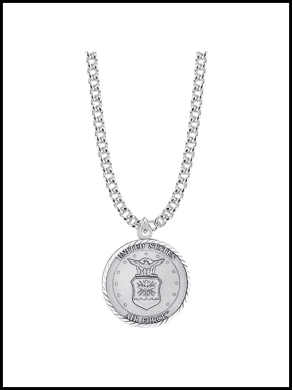 Sterling Silver St Michael Archangel Military Pendant Necklace